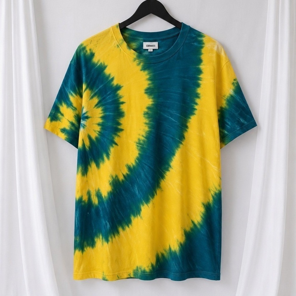 Vintage Gitano Tie Dye T Shirt Single Stitch NWT Teal Yellow 90s USA